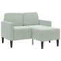 Sofá de 2 plazas con chaise longue en forma L gris claro 125 cm de , Sofás - Ref: Foro24-4107069, Precio: 288,26 €, Descuento: %