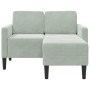 Sofá de 2 plazas con chaise longue en forma L gris claro 125 cm de , Sofás - Ref: Foro24-4107069, Precio: 288,26 €, Descuento: %