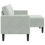 Sofá de 2 plazas con chaise longue en forma L gris claro 125 cm de , Sofás - Ref: Foro24-4107069, Precio: 288,26 €, Descuento: %