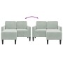 Sofá de 2 plazas con chaise longue en forma L gris claro 125 cm de , Sofás - Ref: Foro24-4107069, Precio: 288,26 €, Descuento: %