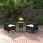 Juego de comedor de jardín 3 piezas ratán sintético negro de vidaXL, Conjuntos de jardín - Ref: Foro24-3058466, Precio: 181,7...