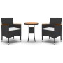 Juego de comedor de jardín 3 piezas ratán sintético negro de vidaXL, Conjuntos de jardín - Ref: Foro24-3058466, Precio: 181,7...