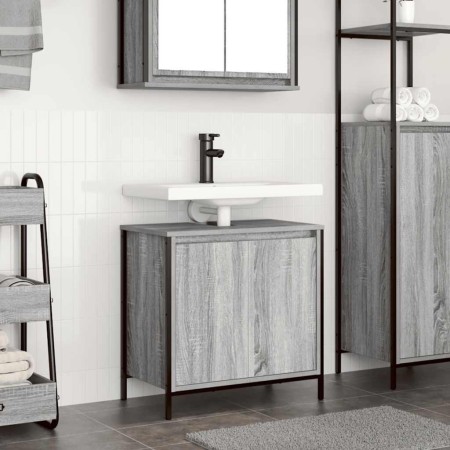 Mueble de baño con lavabo gris Sonoma 60x34,5x60 cm de , Tocadores de baño - Ref: Foro24-861895, Precio: 62,44 €, Descuento: %
