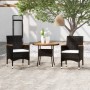 Juego de comedor de jardín 3 piezas ratán sintético negro de vidaXL, Conjuntos de jardín - Ref: Foro24-3058486, Precio: 217,5...