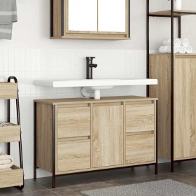 Mueble de lavabo con cajones roble Sonoma 90x34,5x60 cm de , Tocadores de baño - Ref: Foro24-861888, Precio: 97,32 €, Descuen...