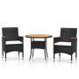 Juego de comedor de jardín 3 piezas ratán sintético negro de vidaXL, Conjuntos de jardín - Ref: Foro24-3058486, Precio: 217,5...