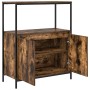 Mueble de baño con estantes roble ahumado 76,5x35x95 cm de , Tocadores de baño - Ref: Foro24-861919, Precio: 77,08 €, Descuen...