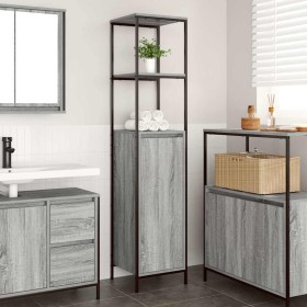 Mueble de baño con estantes gris Sonoma 36x35x165 cm de , Tocadores de baño - Ref: Foro24-861910, Precio: 74,17 €, Descuento: %