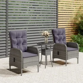 Juego de bistró para jardín 3 piezas ratán sintético gris de vidaXL, Conjuntos de jardín - Ref: Foro24-3058542, Precio: 341,3...