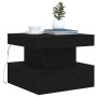 Mesa de centro con luces LED roble negro 50x50x40 cm de , Mesas de centro - Ref: Foro24-862255, Precio: 71,04 €, Descuento: %