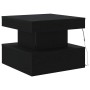 Mesa de centro con luces LED roble negro 50x50x40 cm de , Mesas de centro - Ref: Foro24-862255, Precio: 71,04 €, Descuento: %
