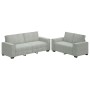 Juego de sofás con cojines 2 piezas terciopelo gris claro de , Sofás - Ref: Foro24-3324700, Precio: 455,87 €, Descuento: %