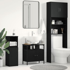 Mueble de baño para lavabo de madera de roble negro 60x30x60 cm de , Tocadores de baño - Ref: Foro24-862234, Precio: 53,09 €,...