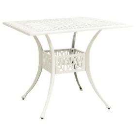 Mesa de jardín aluminio fundido blanco 90x90x73 cm de vidaXL, Mesas de jardín - Ref: Foro24-315590, Precio: 221,78 €, Descuen...
