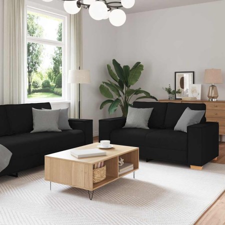 Juego de sofás con cojines 2 piezas tela negro de , Sofás - Ref: Foro24-3324693, Precio: 439,34 €, Descuento: %