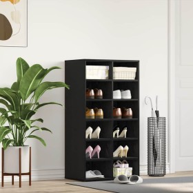 Zapatero de madera de roble negro 54x34x100,5 cm de , Zapateros y organizadores de calzado - Ref: Foro24-862423, Precio: 94,6...