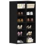 Zapatero de madera de roble negro 54x34x100,5 cm de , Zapateros y organizadores de calzado - Ref: Foro24-862423, Precio: 94,6...