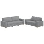 Juego de sofás con cojines 2 piezas tela gris claro de , Sofás - Ref: Foro24-3324691, Precio: 439,34 €, Descuento: %