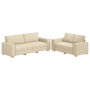 Juego de sofás con cojines 2 piezas tela crema de , Sofás - Ref: Foro24-3324698, Precio: 473,65 €, Descuento: %