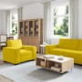Juego de sofás con cojines 3 piezas terciopelo amarillo de , Sofás - Ref: Foro24-3324624, Precio: 618,84 €, Descuento: %