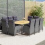 Set de comedor de jardín 11 piezas ratán sintético gris de vidaXL, Conjuntos de jardín - Ref: Foro24-3058555, Precio: 1,00 €,...