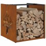 Leñero 40x40x40 cm Acero oxidado de , Bolsas y soportes de leña - Ref: Foro24-864248, Precio: 46,97 €, Descuento: %