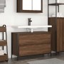 Mueble de baño con lavabo y cajones roble marrón 90x34,5x60 cm de , Tocadores de baño - Ref: Foro24-861881, Precio: 81,32 €, ...
