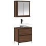 Set de muebles baño 2 pzas madera contrachapada marrón roble de , Muebles de baño - Ref: Foro24-3328368, Precio: 126,95 €, De...