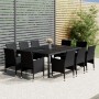 Juego de comedor de jardín 11 piezas ratán sintético negro de vidaXL, Conjuntos de jardín - Ref: Foro24-3058562, Precio: 817,...