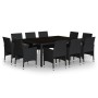 Juego de comedor de jardín 11 piezas ratán sintético negro de vidaXL, Conjuntos de jardín - Ref: Foro24-3058562, Precio: 817,...