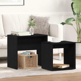 Mesas de centro 2 uds madera contrachapada roble negro de , Mesas de centro - Ref: Foro24-862016, Precio: 47,19 €, Descuento: %