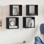 Estantes cúbicos de pared 4 uds roble negro 30x15x30 cm de , Estantes y estanterías - Ref: Foro24-862056, Precio: 41,26 €, De...