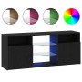 Mueble de TV con luces LED roble negro 120x30x50 cm de , Muebles TV - Ref: Foro24-862035, Precio: 101,37 €, Descuento: %