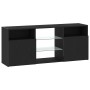 Mueble de TV con luces LED roble negro 120x30x50 cm de , Muebles TV - Ref: Foro24-862035, Precio: 101,37 €, Descuento: %