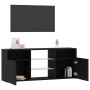 Mueble de TV con luces LED roble negro 120x30x50 cm de , Muebles TV - Ref: Foro24-862035, Precio: 101,37 €, Descuento: %