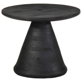 Mesa auxiliar madera maciza de mango negra Ø50x40 cm de , Mesas auxiliares - Ref: Foro24-4017535, Precio: 141,53 €, Descuento: %