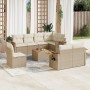 Set de sofás de jardín 9 pzas con cojines ratán sintético beige en Conjuntos de jardín | Comprar online en Foru.es