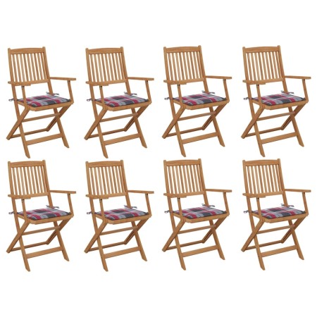 Sillas de jardín plegables 8 uds y cojines madera maciza acacia de , Sillas de jardín - Ref: Foro24-3075098, Precio: 448,40 €...
