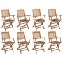 Sillas de jardín plegables 8 uds y cojines madera maciza acacia de , Sillas de jardín - Ref: Foro24-3075098, Precio: 448,40 €...