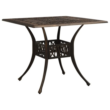 Mesa de jardín aluminio fundido color bronce 90x90x73 cm de vidaXL, Mesas de jardín - Ref: Foro24-315588, Precio: 226,68 €, D...