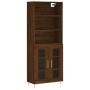 Aparador alto madera contrachapada marrón roble 69,5x34x180 cm de , Aparadores - Ref: Foro24-3189308, Precio: 149,57 €, Descu...