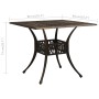 Mesa de jardín aluminio fundido color bronce 90x90x73 cm de vidaXL, Mesas de jardín - Ref: Foro24-315588, Precio: 226,68 €, D...