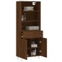 Aparador alto madera contrachapada marrón roble 69,5x34x180 cm de , Aparadores - Ref: Foro24-3200552, Precio: 147,41 €, Descu...
