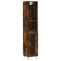 Aparador de madera contrachapada roble ahumado 34,5x34x180 cm de , Aparadores - Ref: Foro24-3189866, Precio: 86,12 €, Descuen...