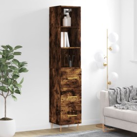 Aparador de madera contrachapada roble ahumado 34,5x34x180 cm de , Aparadores - Ref: Foro24-3189690, Precio: 98,97 €, Descuen...