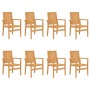 Juego de comedor para jardín 9 piezas madera maciza de teca de , Conjuntos de jardín - Ref: Foro24-3157922, Precio: 1,00 €, D...