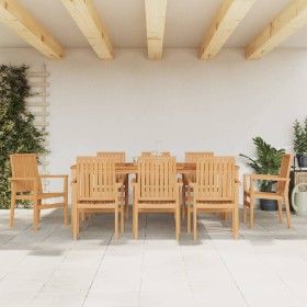 Sillas de jardín apilables 8 uds madera de teca 56,5x57,5x91 cm de , Sillas de jardín - Ref: Foro24-3157903, Precio: 1,00 €, ...