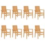 Sillas de jardín apilables 8 uds madera de teca 56,5x57,5x91 cm de , Sillas de jardín - Ref: Foro24-3157903, Precio: 1,00 €, ...