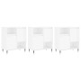 Aparadores 3 uds madera contrachapada blanco brillo de , Aparadores - Ref: Foro24-3190143, Precio: 196,14 €, Descuento: %