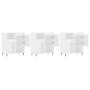 Aparadores 3 uds madera contrachapada blanco brillo de , Aparadores - Ref: Foro24-3190143, Precio: 196,14 €, Descuento: %